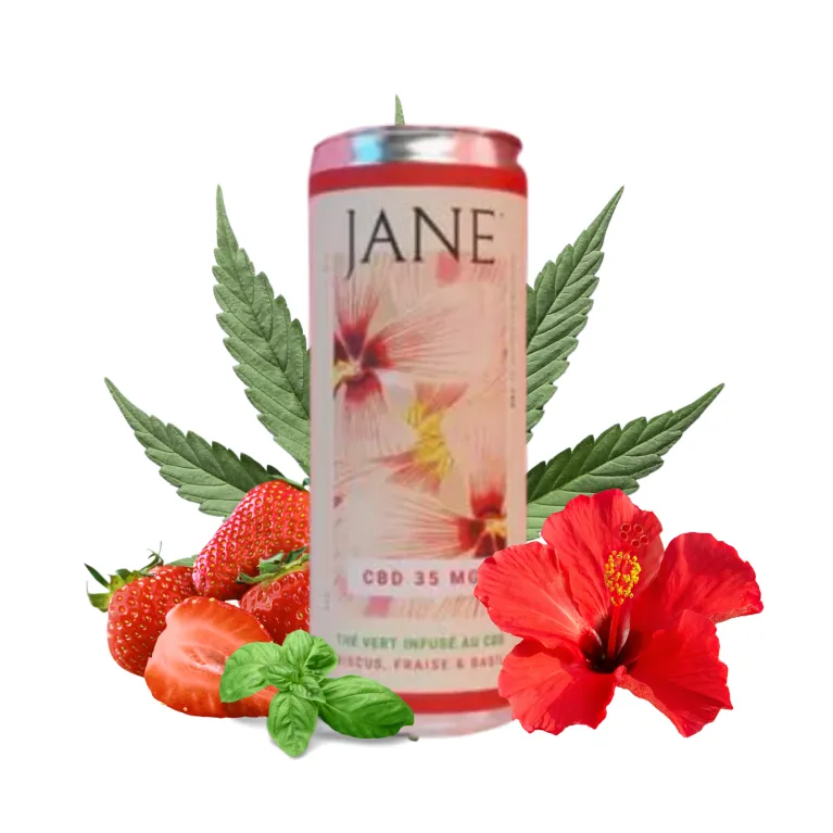 Thé au CBD 35mg  Fraise, Hibiscus & Basilic / Jane