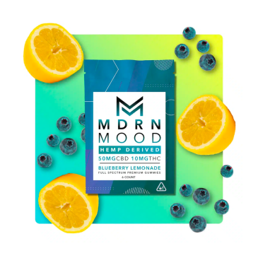 6 Gummies CBD & THC 10mg – Blueberry Limonade / MDRN MOOD