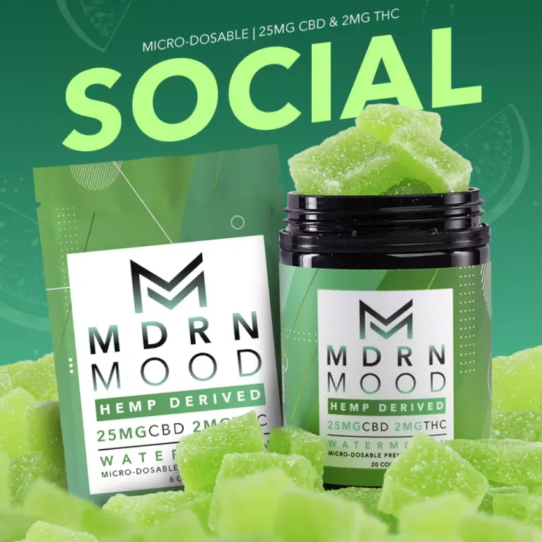 20 Gummies CBD & THC 2mg – Watermelon / MDRN MOOD