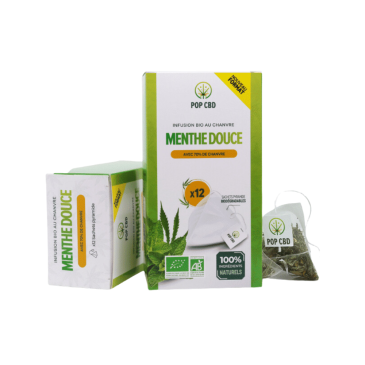 Infusion CBD Bio – Menthe Douce – 12 sachets / Pop CBD