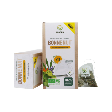 Infusion CBD Bio – Bonne Nuit – 12 sachets / Pop CBD